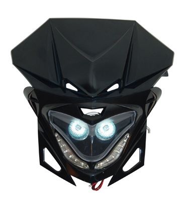 koplampspoiler Led zwart Cross-Supermotard